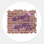 baby gurl graffiti design round sticker