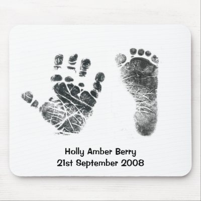Baby Hand & Foot Imprint Mousemat Mouse Pads by Lasting_Impressions