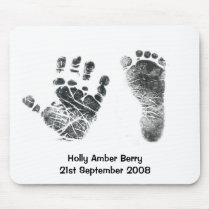 Baby Hand & Foot Imprint Mousemat mousepads by Lasting_Impressions Baby Hand & Foot Imprint Mousemat mousepads