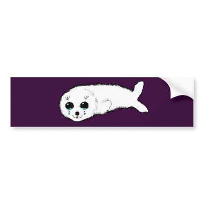 Baby Harp Seal Bumper Sticker by Wynity