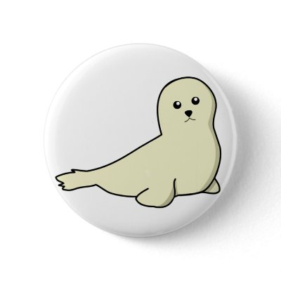 Baby Harp Seal Button by Domenic223391