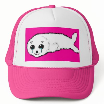 Baby Harp Seal Trucker Hats by Wynity