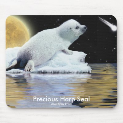 Baby Harp Seal Wildlife Supporter Mousemat Mousepad by WILDERNESS_SHOP