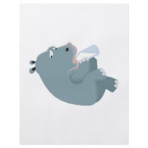 baby hippo drinking bottle flyer design