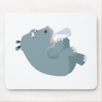 baby hippo drinking bottle mouse pad