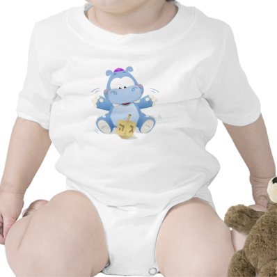 Baby Hippo with Dreidel Bodysuits