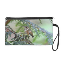 Baby Hummingbird Sticking Out Its Tongue Wristlet Purses