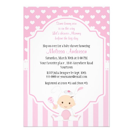 Baby in a Bunny Suit Shower Invitation (front side)