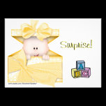 Baby in a gift box-yellow invitations