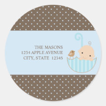 Baby In An Umbrella | Labels Sticker