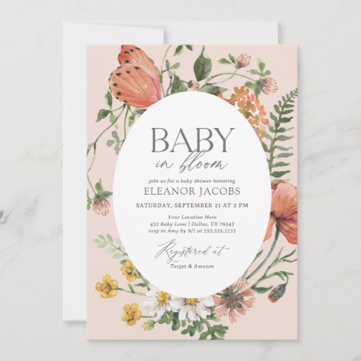 Baby In Bloom Spring Wildflower Baby Shower Invitation Zazzle