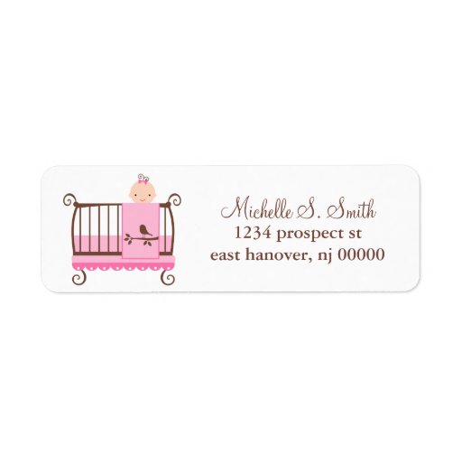 Baby in crib Return Address Labels Zazzle