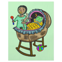 Baby In Crib With Toys