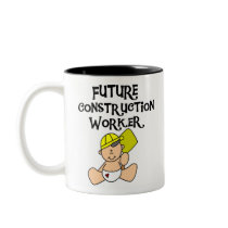Baby in Hardhat Construction mugs
