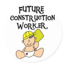 Baby in Hardhat Construction stickers by toddlersplace Baby in Hardhat Construction stickers