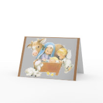Baby in manger greeting card