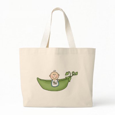 Baby in Pea Pod Blue Tote Bags by new_baby