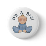 Baby in Sleeper It's a Boy Button