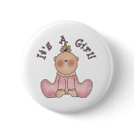 Baby in Sleeper It's a Girl Pinback Button