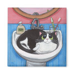 Baby in the Sink - Cat Magnet magnet