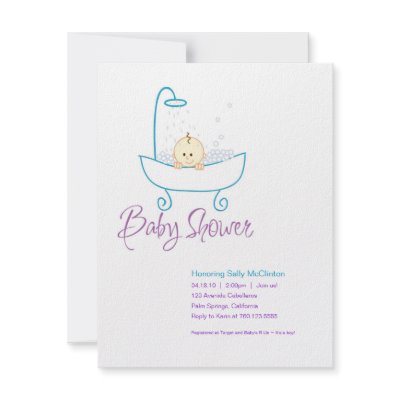 Baby In Tub Baby Shower Invitations by paisleyinparis