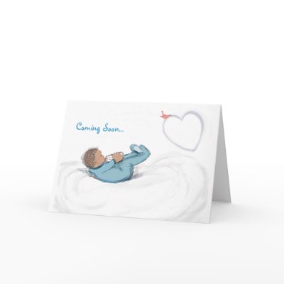 Baby-in-Waiting Congratulations-Boy Greeting Cards by avisnoelledesigns