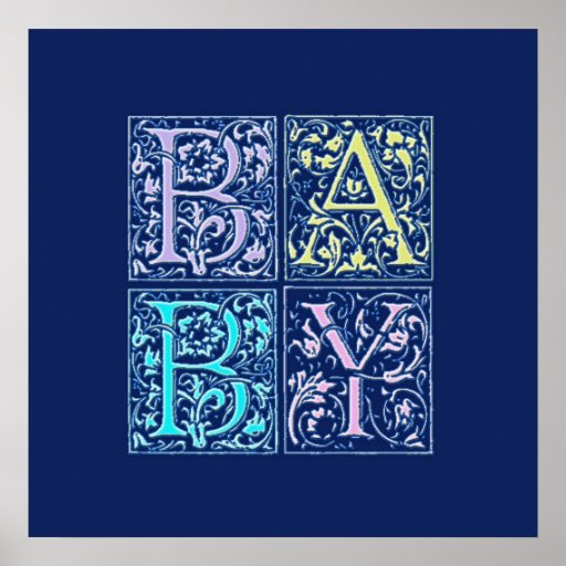 Baby Initials Maternity Shirt Posters