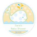 Baby Invitation or Favour Sticker - Baby Whale sticker