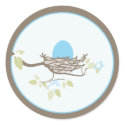 Baby Invitation or Favor Sticker - Egg in Nest sticker