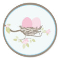 Baby Invitation or Favour Sticker - Twin Eggs sticker