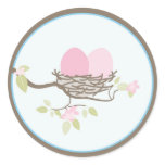 Baby Invitation or Favor Sticker - Twin Eggs