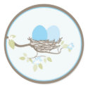 Baby Invitation or Favour Sticker - Twin Eggs sticker