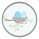 Baby Invitation or Favor Sticker - Twin Eggs