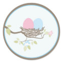 Baby Invitation or Favour Sticker - Twin Eggs sticker