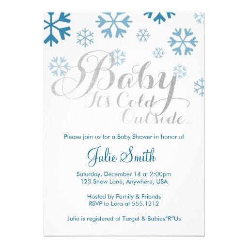 Baby It's Cold Outside Baby Shower Invitation (front side)
