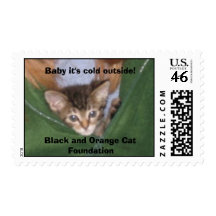 Baby it's cold outside! Black and O... Stamp