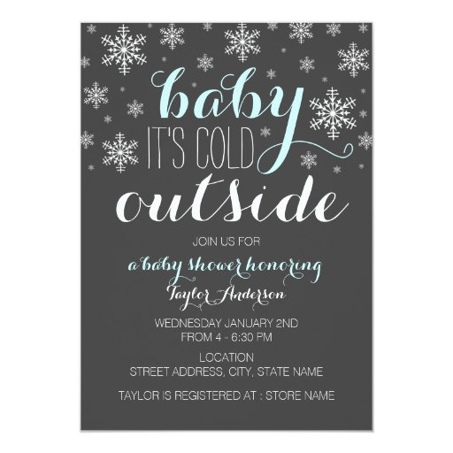 baby it 39 s cold outside boy baby shower invite zazzle company holiday party invite
