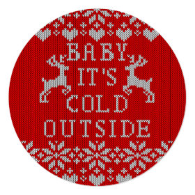 Baby It's Cold Outside Ugly Sweater Style 5.25x5.25 Square Paper Invitation Card