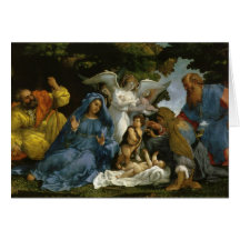 Baby Jesus and Mary with the Saints Greeting Card