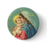 Baby Jesus and Virgin Mary Button