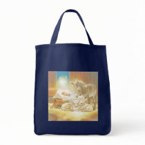 Baby Jesus Nativity with Lambs and Donkey Canvas Bag