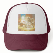 Baby Jesus Nativity with Lambs and Donkey Hat