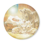 Baby Jesus Nativity with Lambs and Donkey Magnets