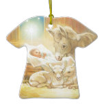 Baby Jesus Nativity with Lambs and Donkey Christmas Ornaments