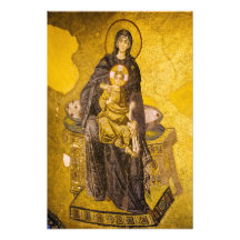 Baby Jesus with Mary Byzantine Mosaic Photo Print