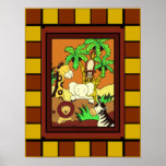 Baby Jungle 11 with Square Border Poster Baby Jungle 11 with Square Border Poster