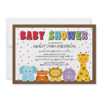 Baby Jungle Animals Baby Shower Invitation