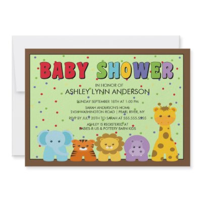 Baby Jungle Animals Baby Shower Invitation by celebrateitinvites