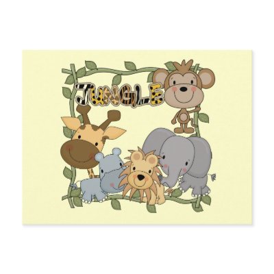 Baby Jungle Animals Tshirts and Gifts Postcards by toddlersplace