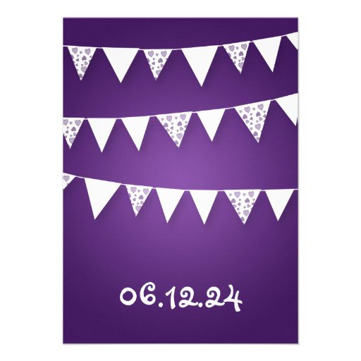 Baby / Kids Birthday Heart Bunting Purple